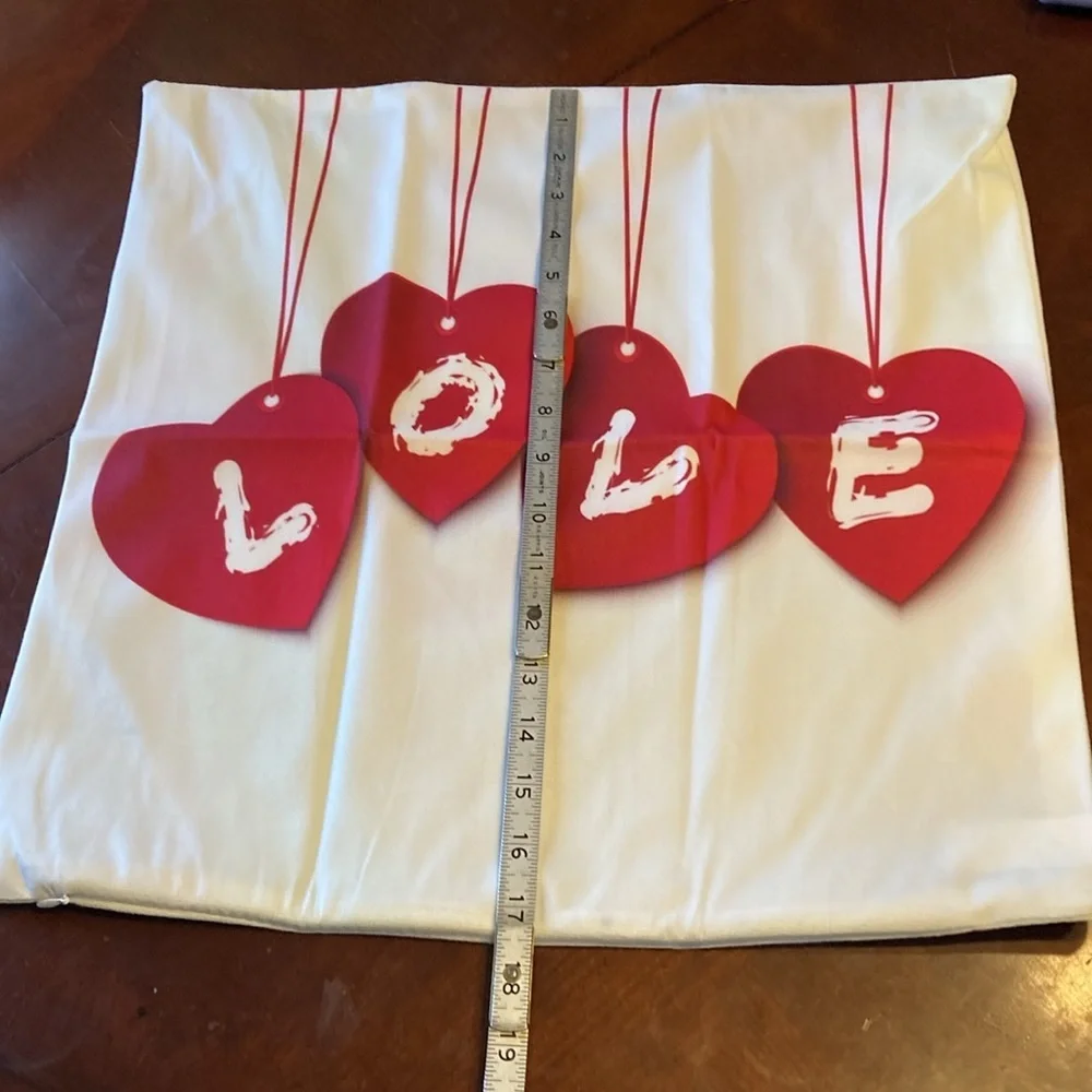 Heart & Letter Graphic Cushion Cover Without Filler new